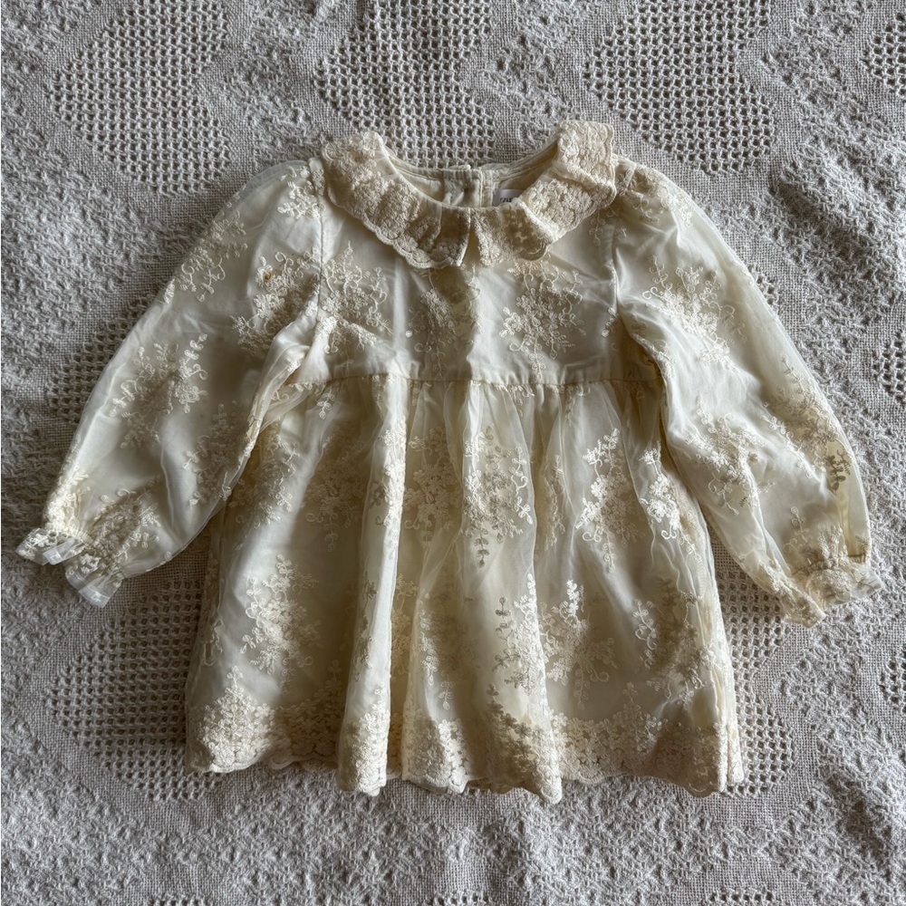 Zara Cream Lace Toddler Dress 18/24 months - Picture 1 of 5